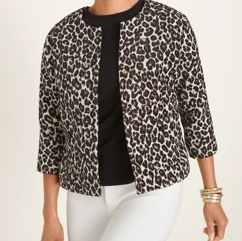 Jacquard Animal-Print Jacket